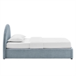 Resort Twin Arched Upholstered Fabric Storage Platform Bed in Sky