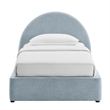 Resort Twin Arched Upholstered Fabric Storage Platform Bed in Sky