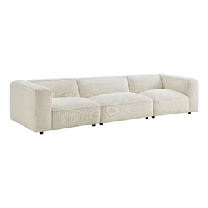 Auren Lattice Boucle 3 Piece Sectional in Cream