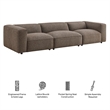 Auren Lattice Boucle 3 Piece Sectional in Earth