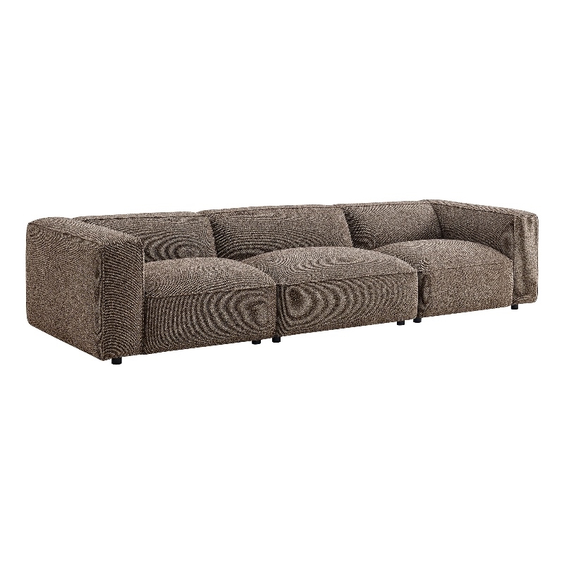 Auren Lattice Boucle 3 Piece Sectional in Earth