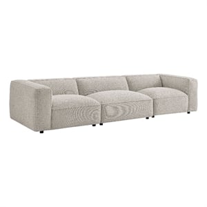 Auren Lattice Boucle 3 Piece Sectional in Fog