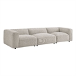 Auren Lattice Boucle 3 Piece Sectional in Fog