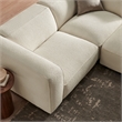 Auren Lattice Boucle 3 Piece Sectional with Ottoman in Cream