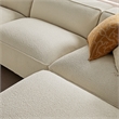 Auren Lattice Boucle 4 Piece Sectional with Ottoman in Cream