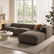 Auren Lattice Boucle 4 Piece Sectional with Ottoman in Earth