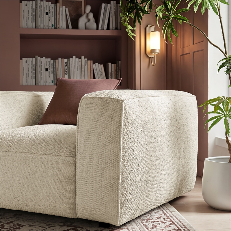 Auren Lattice Boucle Accent Chair with Pocket Spring Seat in Cream