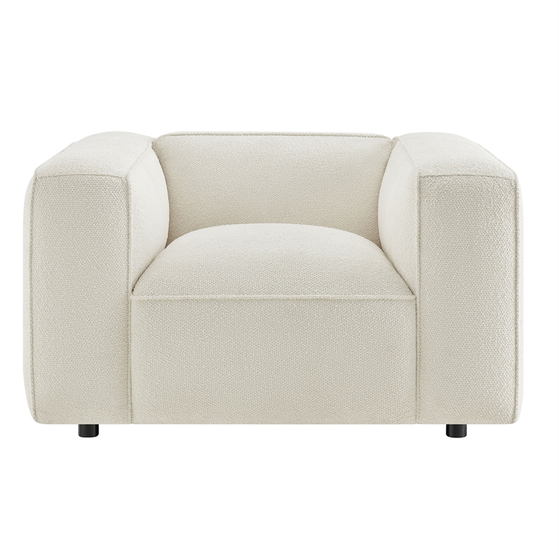 Auren Lattice Boucle Accent Chair with Pocket Spring Seat in Cream