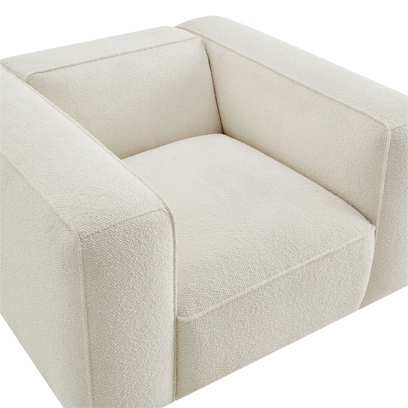 Auren Lattice Boucle Accent Chair with Pocket Spring Seat in Cream