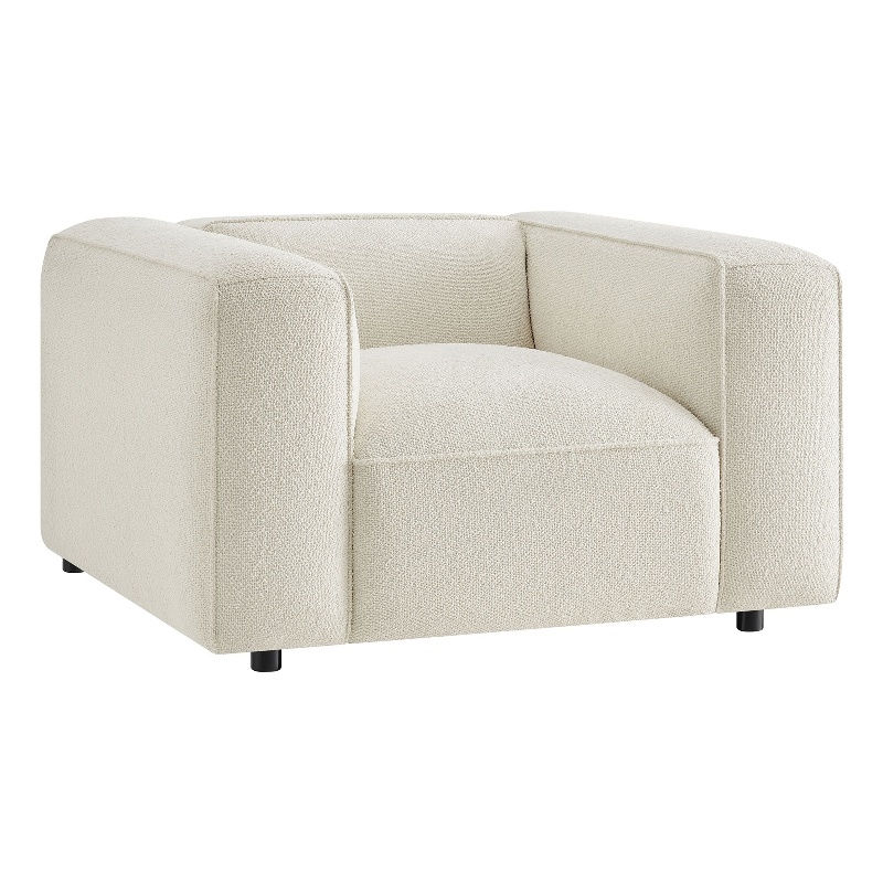 Auren Lattice Boucle Accent Chair with Pocket Spring Seat in Cream