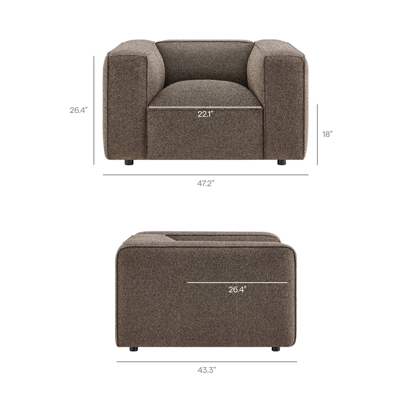 Auren Lattice Boucle Accent Chair with Pocket Spring Seat in Earth