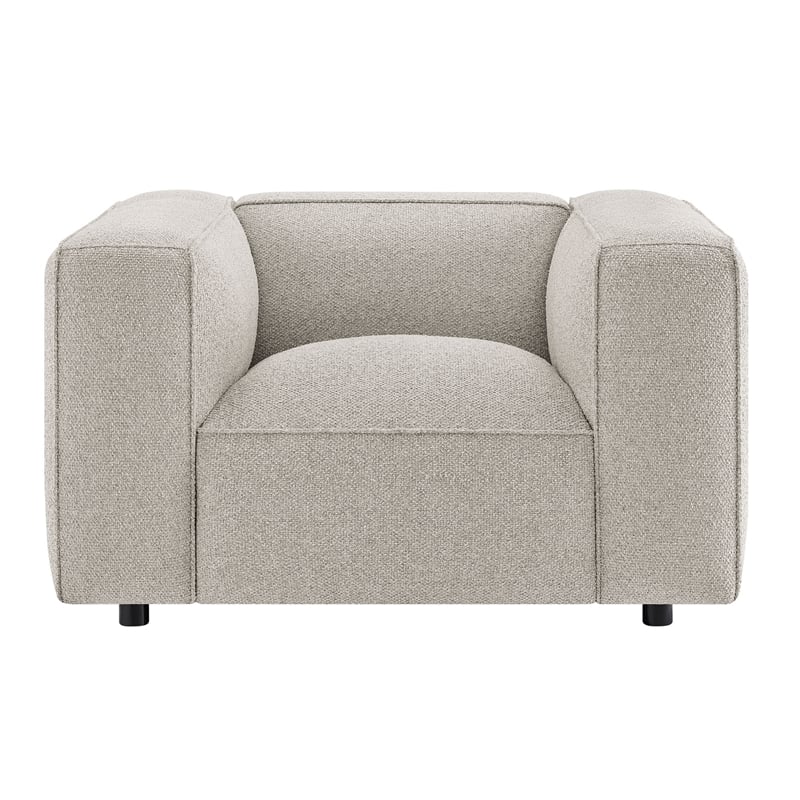 Auren Lattice Boucle Accent Chair with Pocket Spring Seat in Fog