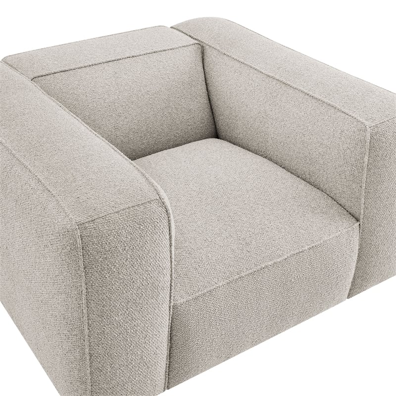 Auren Lattice Boucle Accent Chair with Pocket Spring Seat in Fog