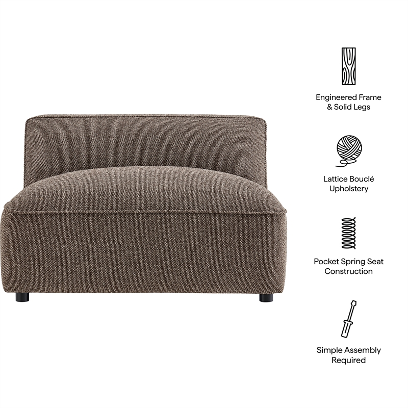 Auren Lattice Boucle Armless Chair with Pocket Spring Seat in Earth