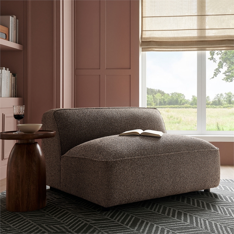 Auren Lattice Boucle Armless Chair with Pocket Spring Seat in Earth