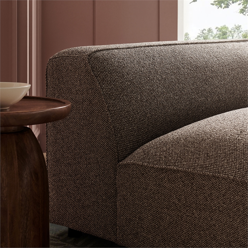 Auren Lattice Boucle Armless Chair with Pocket Spring Seat in Earth