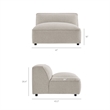 Auren Lattice Boucle Armless Chair with Pocket Spring Seat in Fog