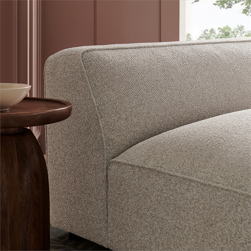 Auren Lattice Boucle Armless Chair with Pocket Spring Seat in Fog