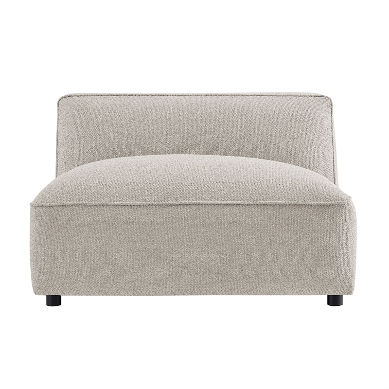 Auren Lattice Boucle Armless Chair with Pocket Spring Seat in Fog