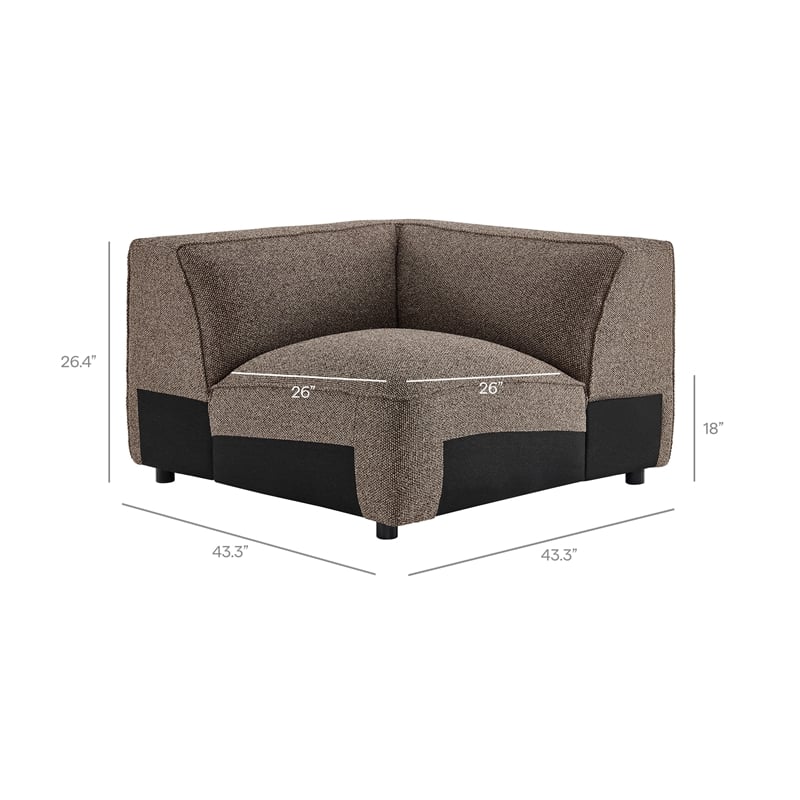 Auren Lattice Boucle Corner Chair with Pocket Spring Seat in Earth