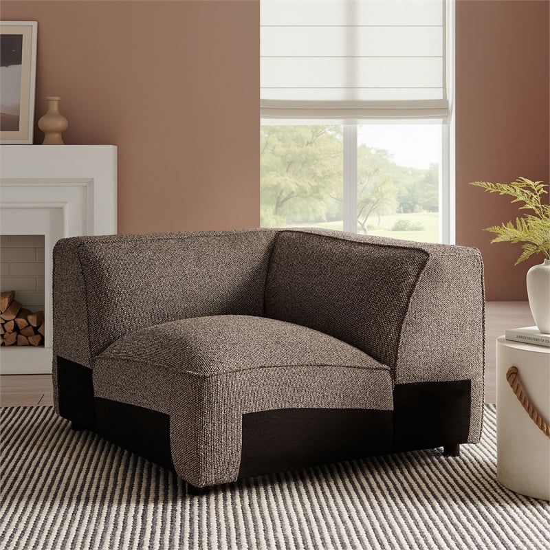 Auren Lattice Boucle Corner Chair with Pocket Spring Seat in Earth