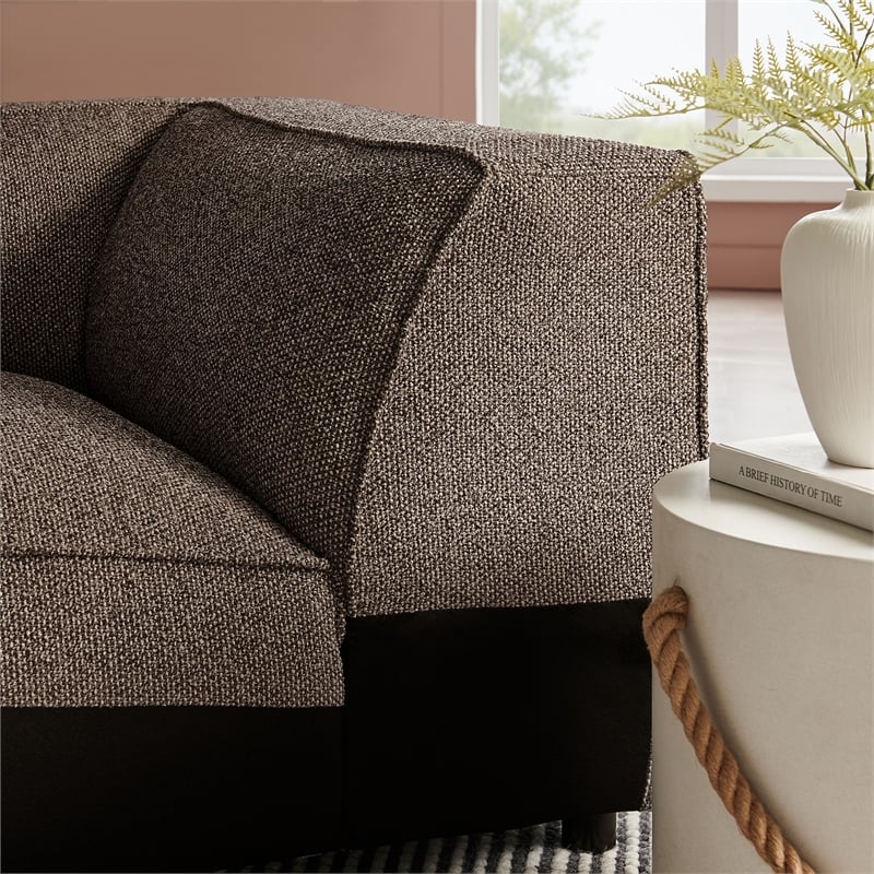 Auren Lattice Boucle Corner Chair with Pocket Spring Seat in Earth