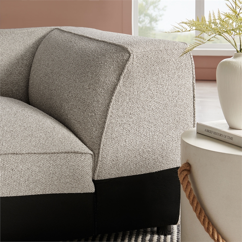 Auren Lattice Boucle Corner Chair with Pocket Spring Seat in Fog