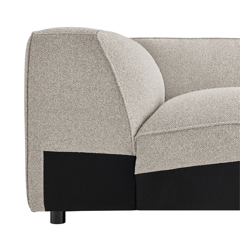 Auren Lattice Boucle Corner Chair with Pocket Spring Seat in Fog