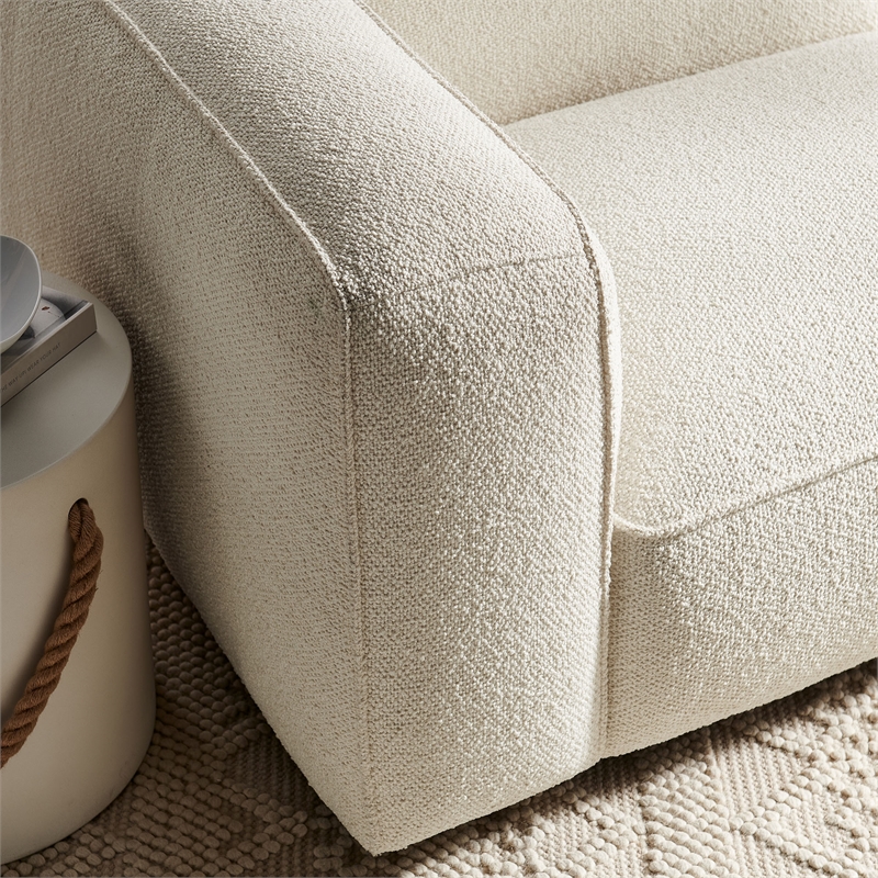 Auren Lattice Boucle Left-Facing Arm Chair with Pocket Spring Seat in Cream