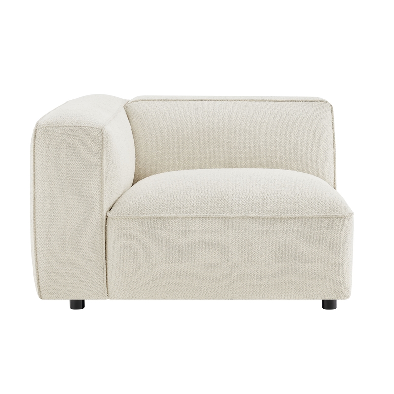 Auren Lattice Boucle Left-Facing Arm Chair with Pocket Spring Seat in Cream