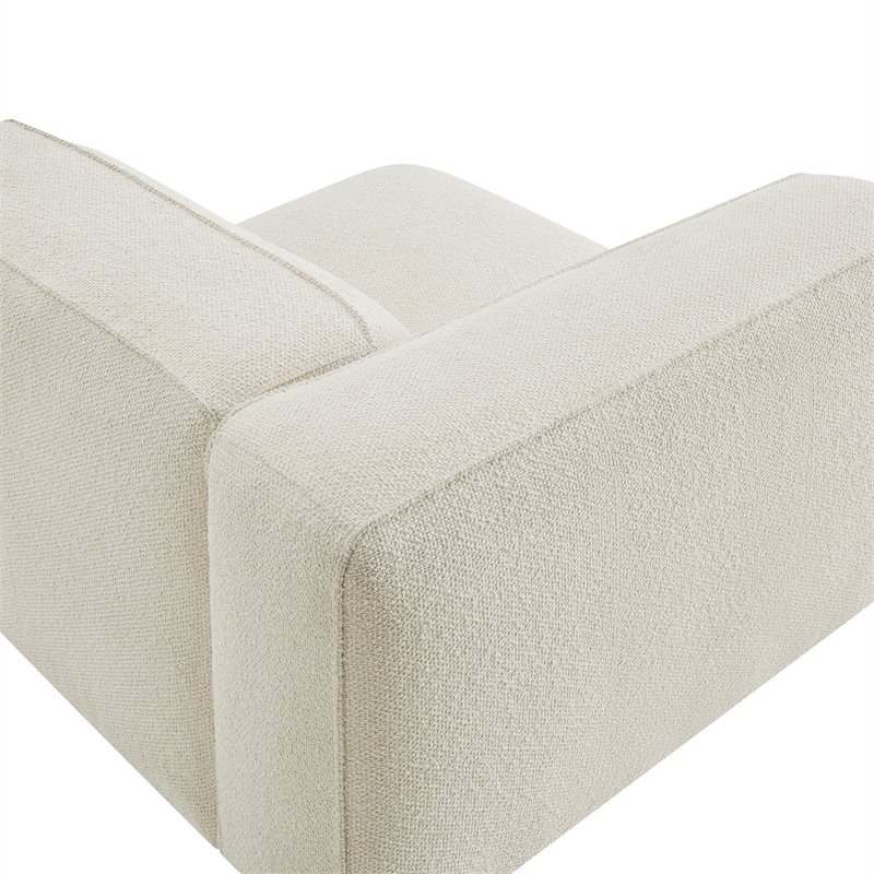 Auren Lattice Boucle Left-Facing Arm Chair with Pocket Spring Seat in Cream