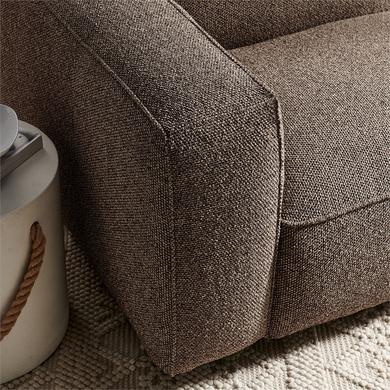 Auren Lattice Boucle Left-Facing Arm Chair with Pocket Spring Seat in Earth