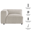 Auren Lattice Boucle Left-Facing Arm Chair with Pocket Spring Seat in Fog