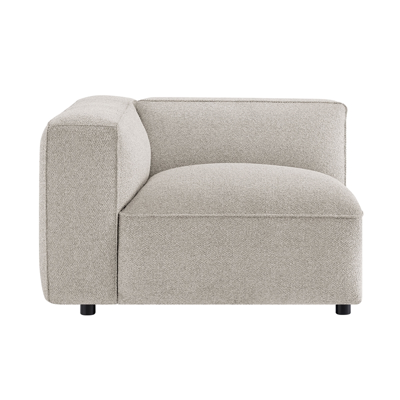 Auren Lattice Boucle Left-Facing Arm Chair with Pocket Spring Seat in Fog