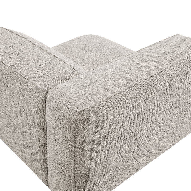 Auren Lattice Boucle Left-Facing Arm Chair with Pocket Spring Seat in Fog
