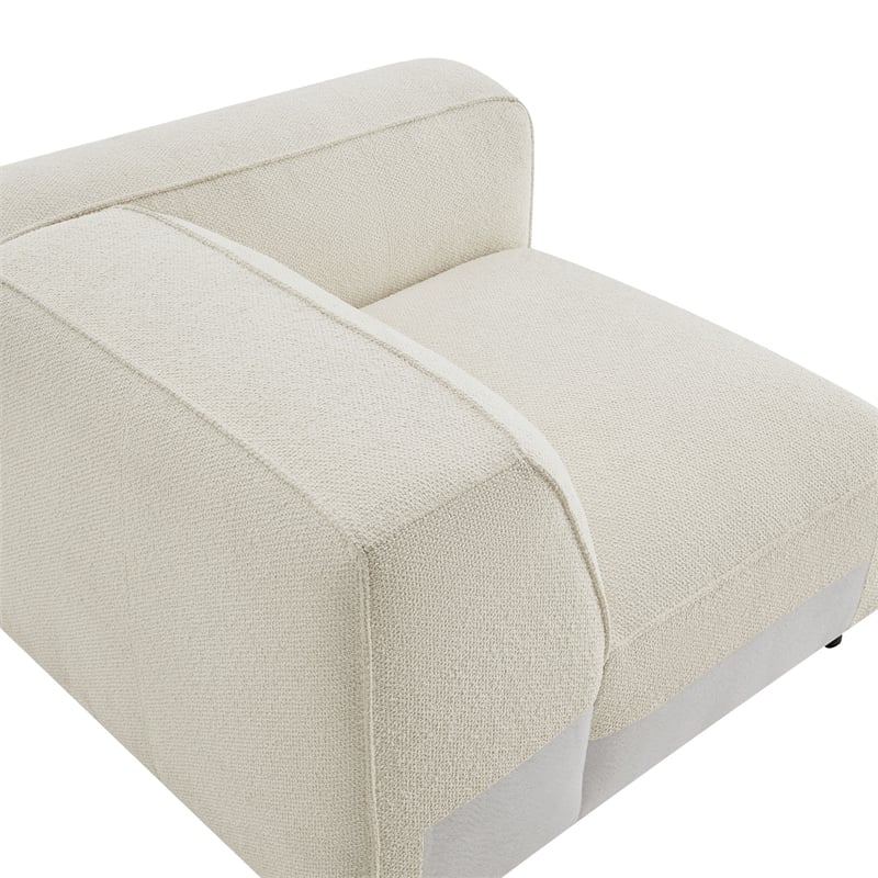Auren Lattice Boucle Right-Facing Arm Chair with Pocket Spring Seat in Cream