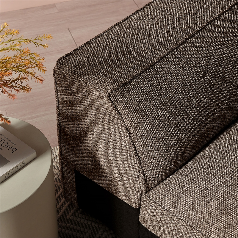 Auren Lattice Boucle Right-Facing Arm Chair with Pocket Spring Seat in Earth