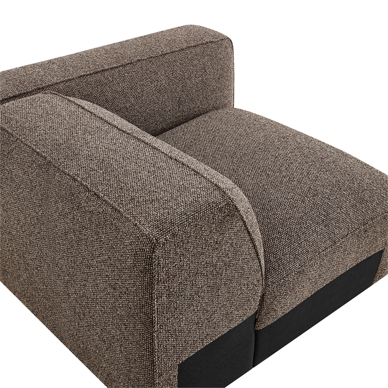 Auren Lattice Boucle Right-Facing Arm Chair with Pocket Spring Seat in Earth