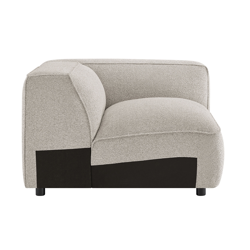 Auren Lattice Boucle Right-Facing Arm Chair with Pocket Spring Seat in Fog