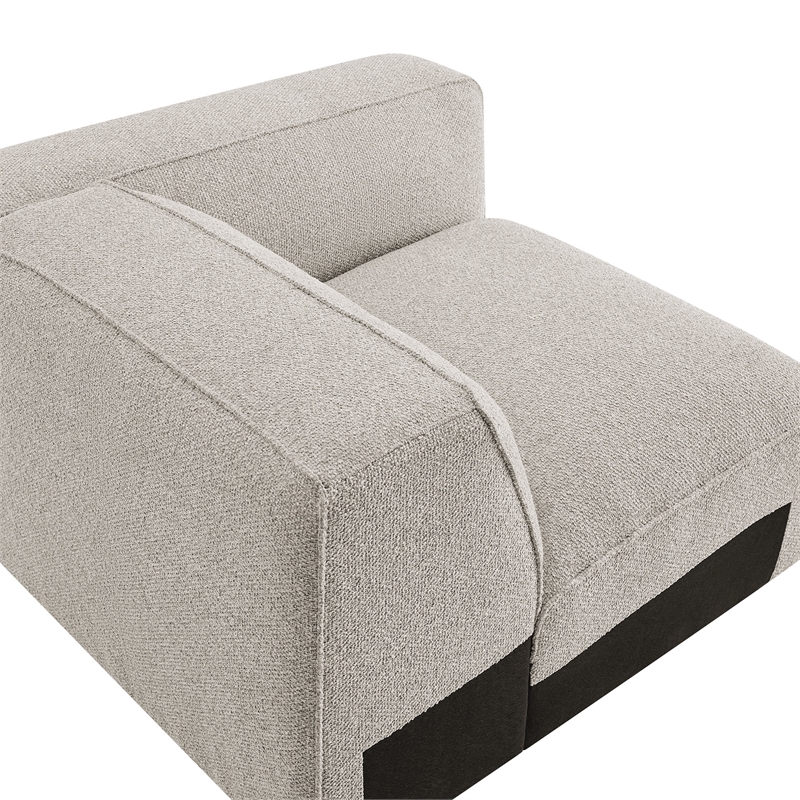 Auren Lattice Boucle Right-Facing Arm Chair with Pocket Spring Seat in Fog