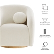 Holland Swivel Chenille Fabric Armchair in Cream