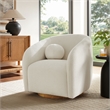 Holland Swivel Chenille Fabric Armchair in Cream