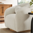 Holland Swivel Chenille Fabric Armchair in Cream