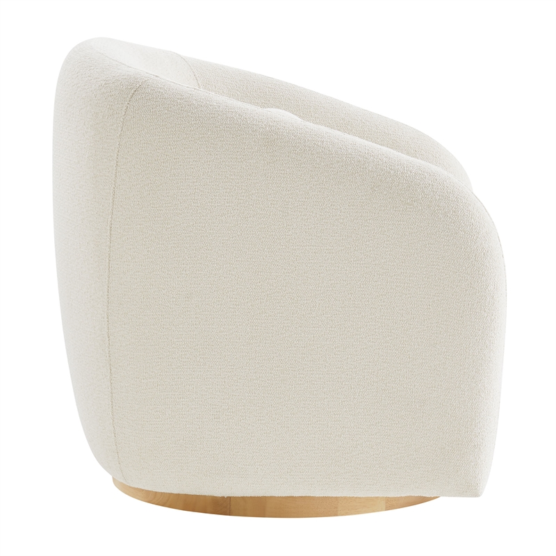 Holland Swivel Chenille Fabric Armchair in Cream
