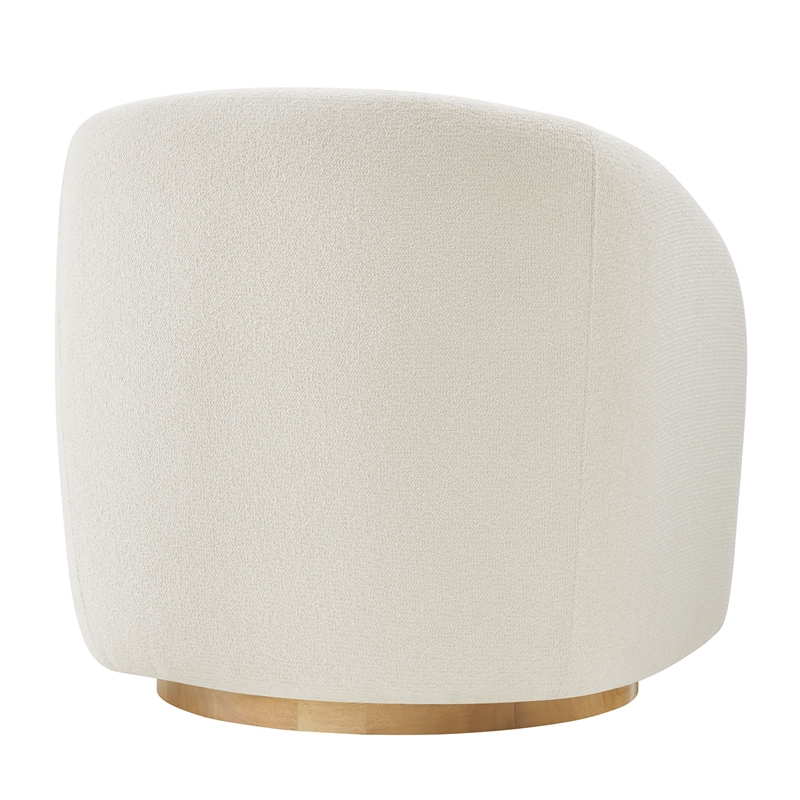 Holland Swivel Chenille Fabric Armchair in Cream