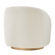 Holland Swivel Chenille Fabric Armchair in Cream