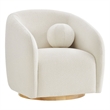 Holland Swivel Chenille Fabric Armchair in Cream