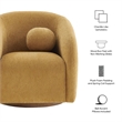 Holland Swivel Chenille Fabric Armchair in Mustard