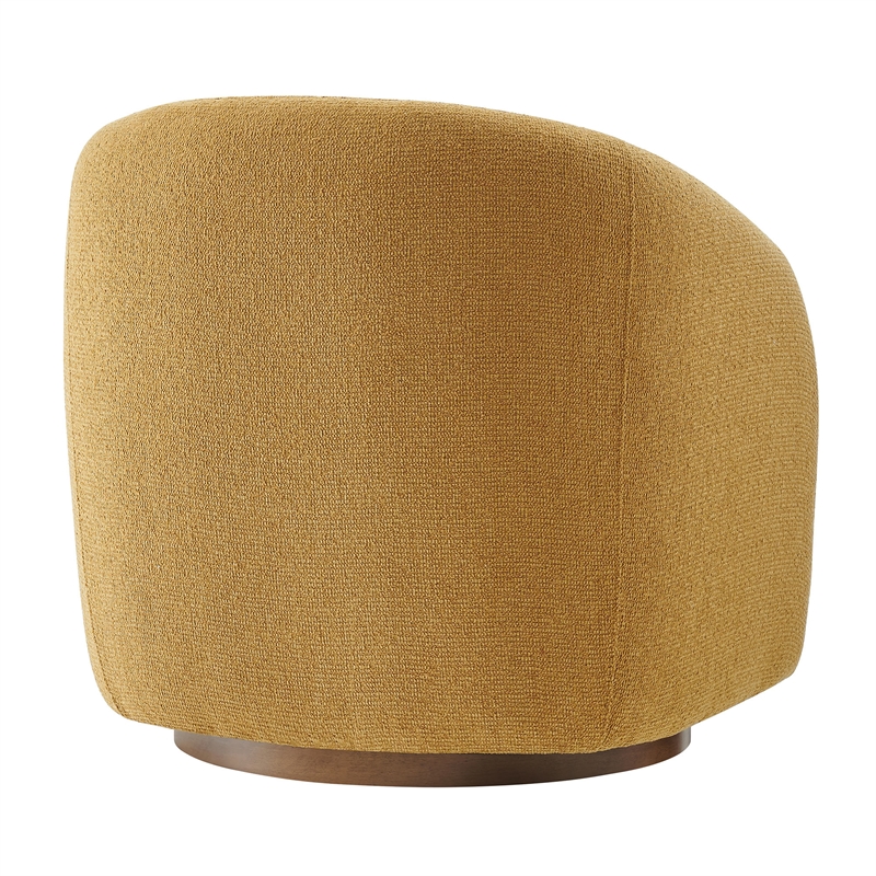Holland Swivel Chenille Fabric Armchair in Mustard