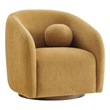 Holland Swivel Chenille Fabric Armchair in Mustard